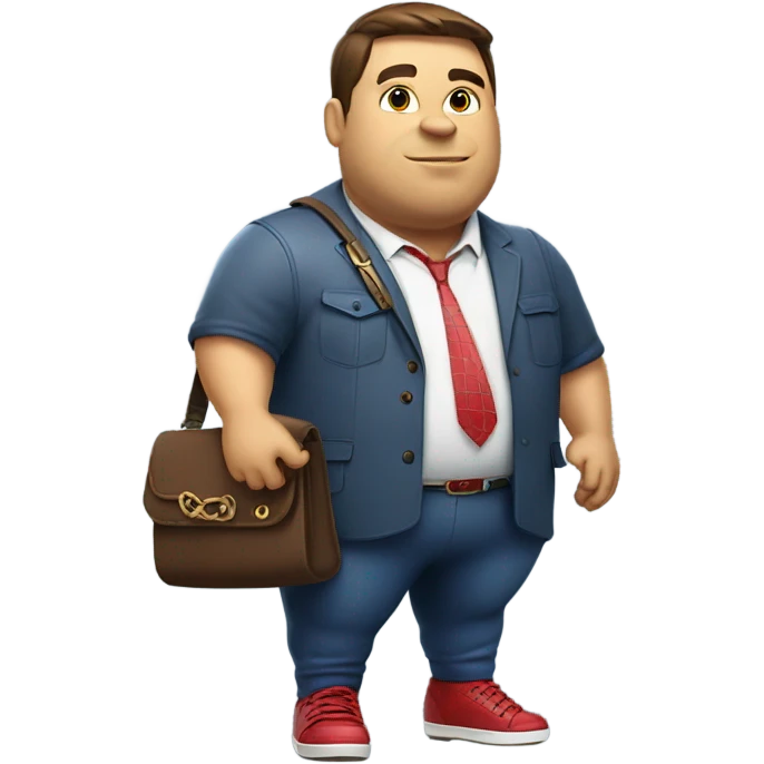 Fat spider man wearing high heels and carrying a purse  emoji