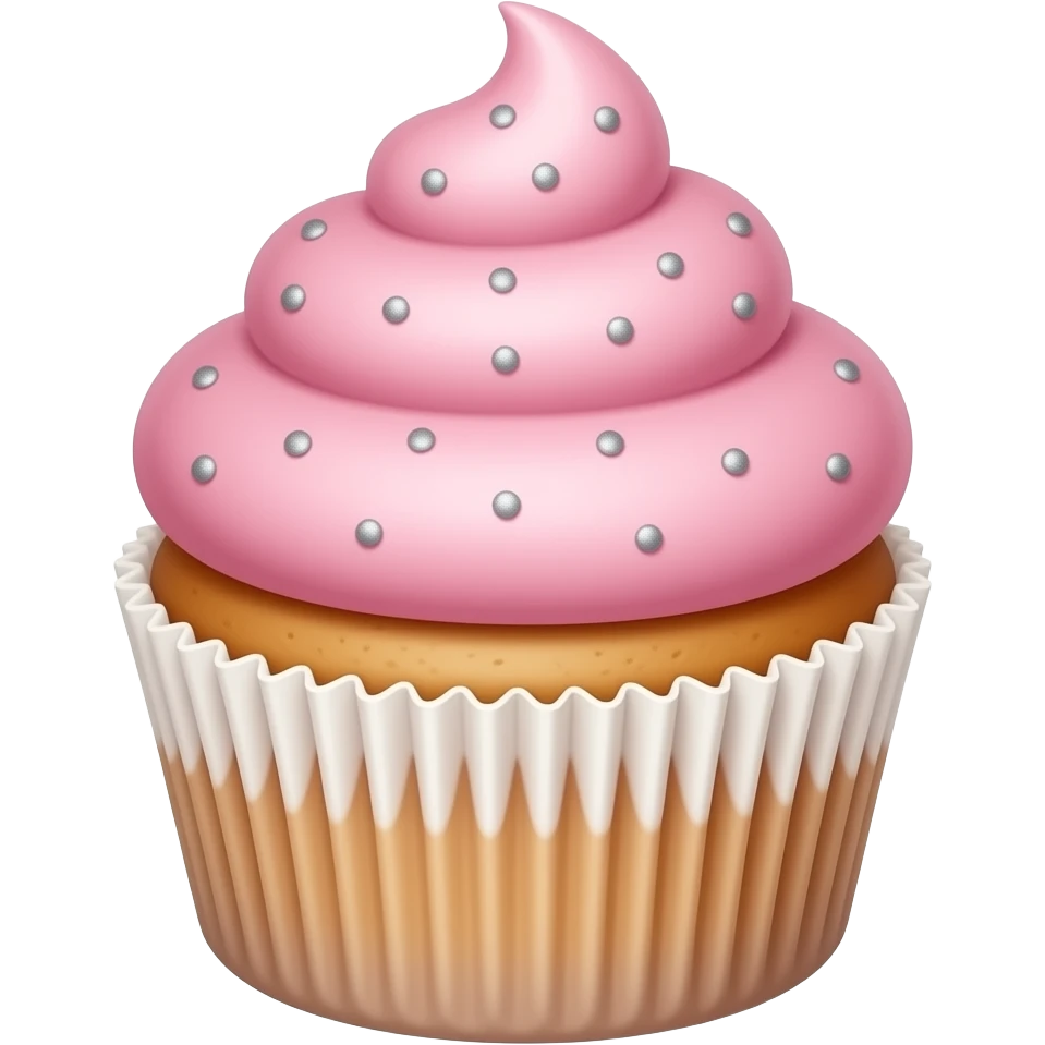 Cupcake with pink icing emoji