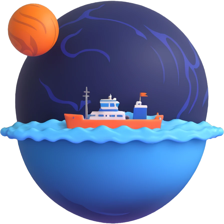 deep blue Neptune planet with storms emoji