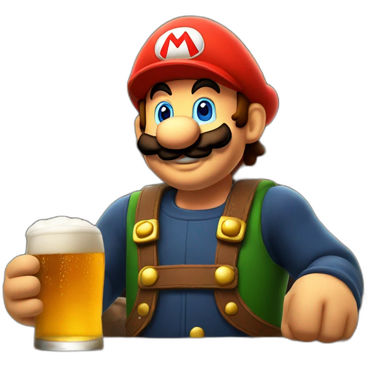Mario qui boit une bière 🍻🍺 emoji