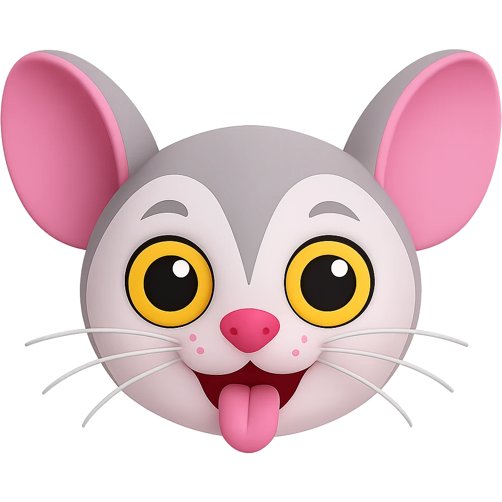 Remove the black background and make it transparent. Keep the sugar glider's face and smile unchanged, preserving the original style and details. emoji