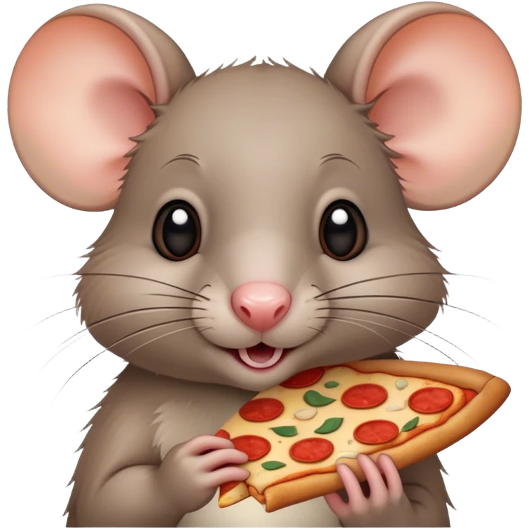 cute rat with pizza  emoji