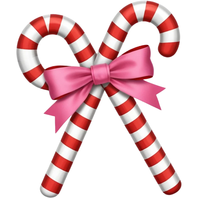 candy cane with little pink bow emoji