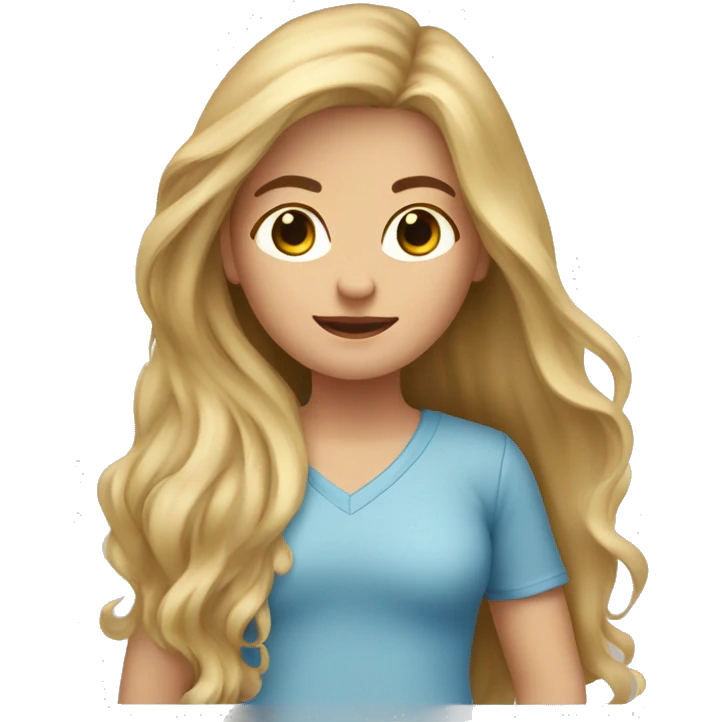 Long Brown hair woman, long Blonde hair woman, baby boy emoji