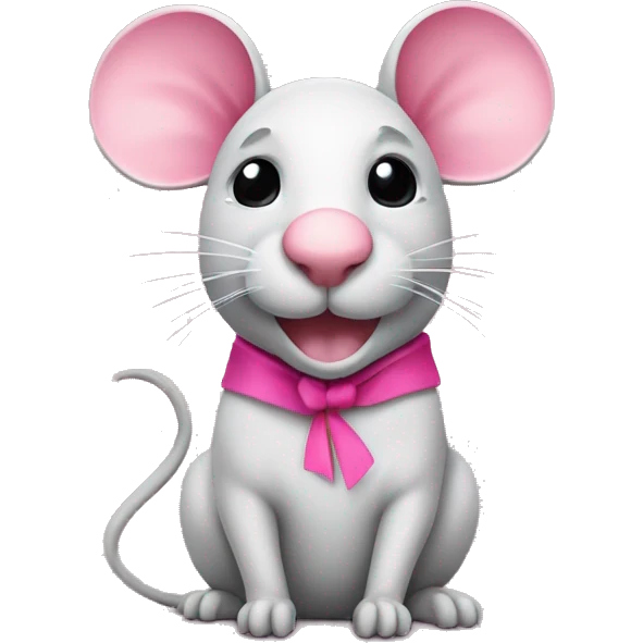 Eine niedliche Maus mit pinker Schleife auf dem Kopf emoji