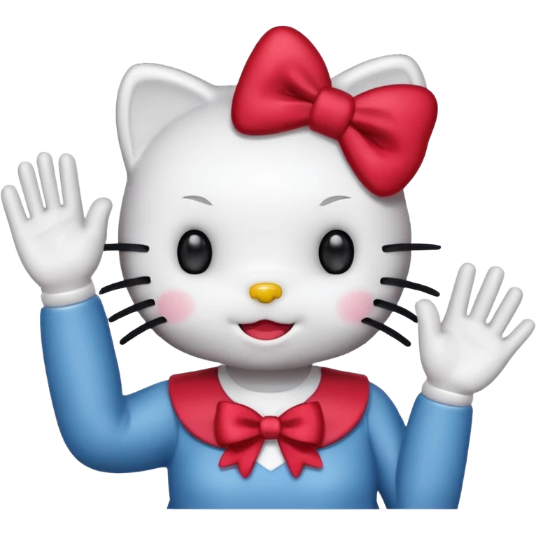 hello kitty contente et dit coucou emoji