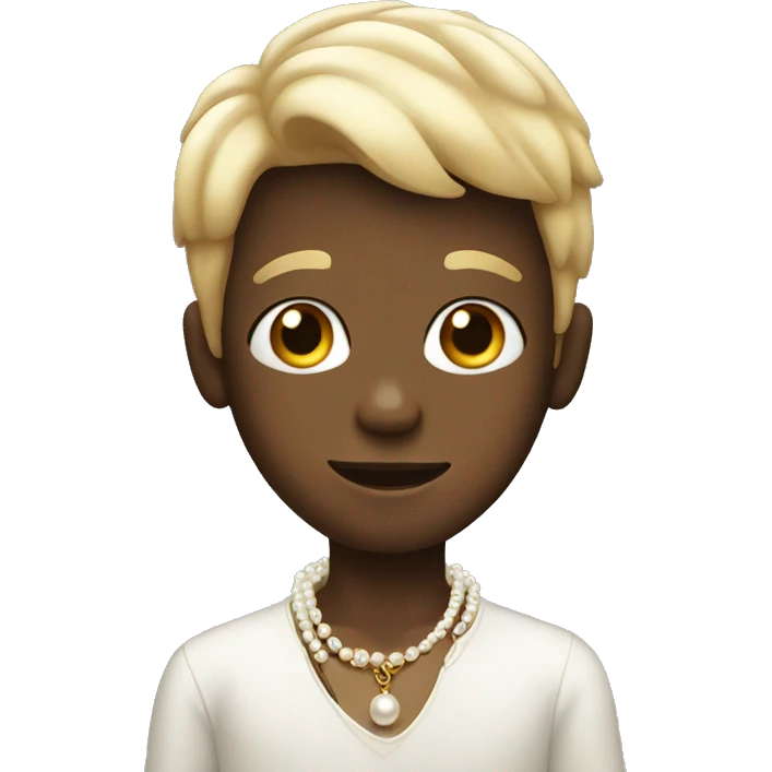 boy with pearl necklace emoji