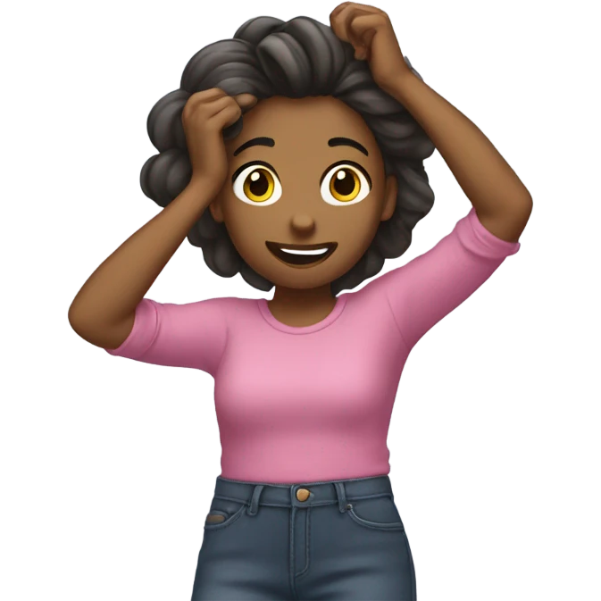 Girl flicking her hair emoji