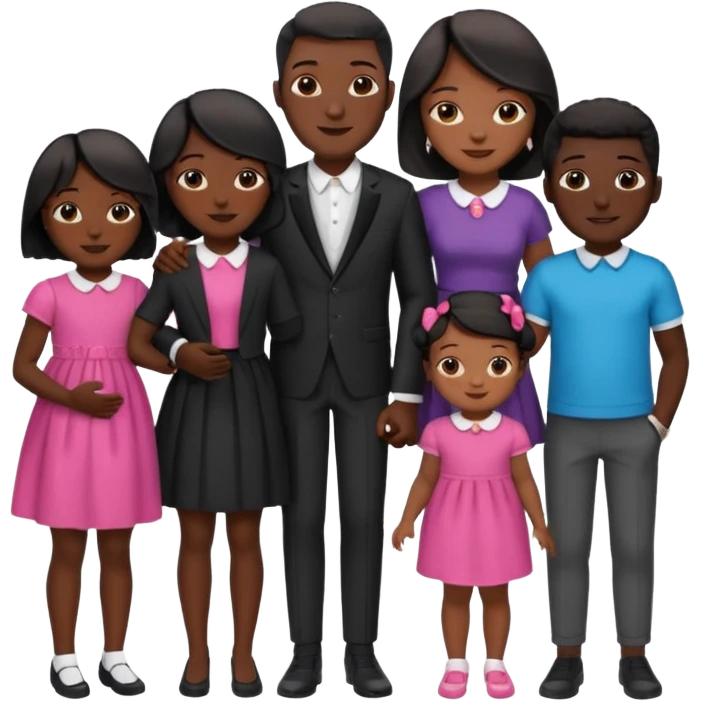 A fam of 7 mom dad big bro big sis middle sis and 2 baby we r black skin coulor and we r fine and baddies emoji