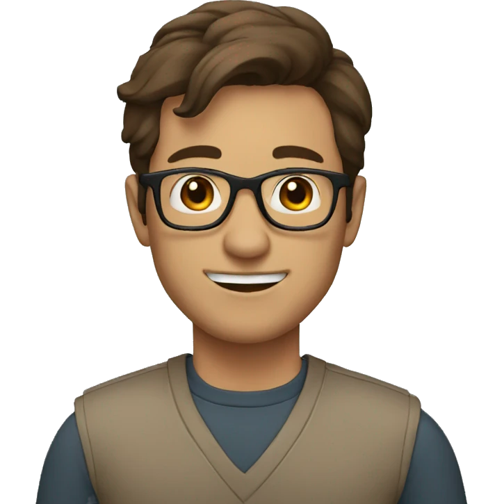 man with glasses and brown hair emoji