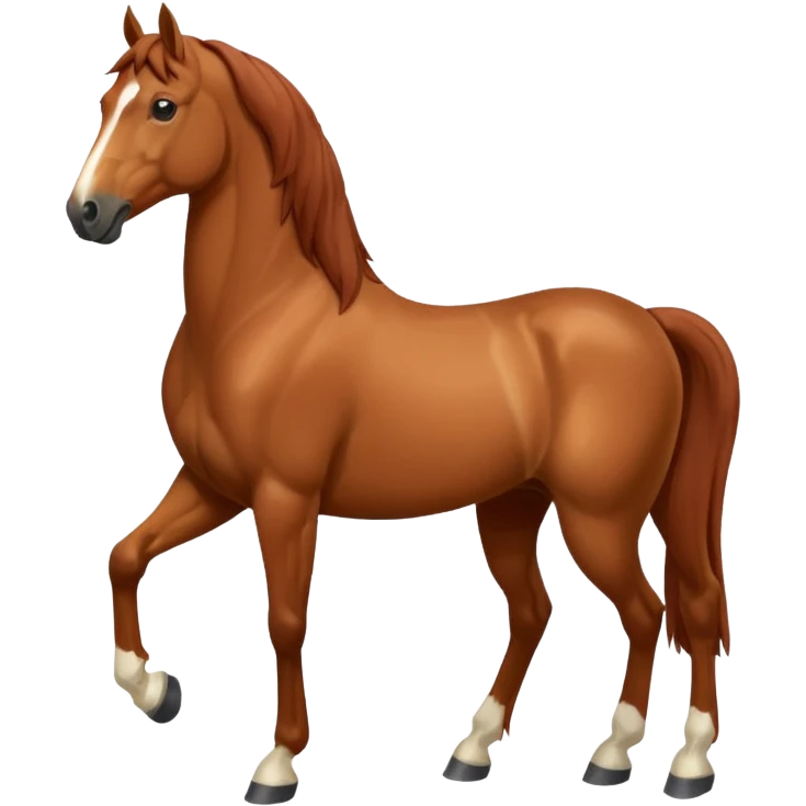 A chestnut horse without markings emoji