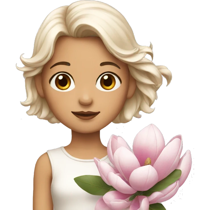  Girl with magnolia emoji