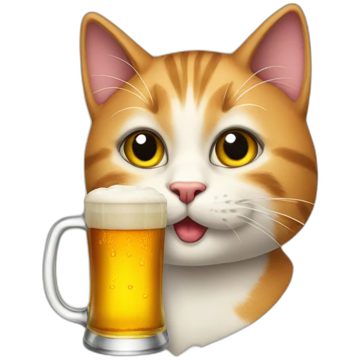 Cat beer emoji