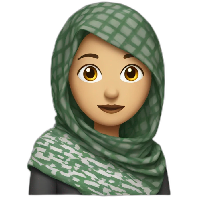 Girl wearing keffiyeh emoji