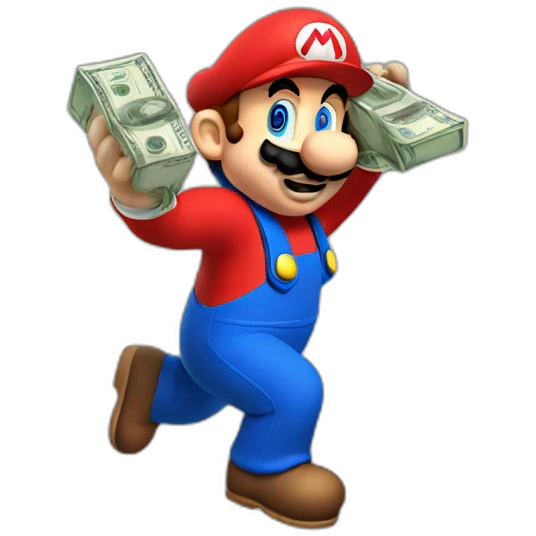 Mario handling money emoji
