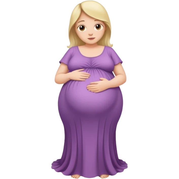 very heavily pregnant overdue lady with large belly  emoji