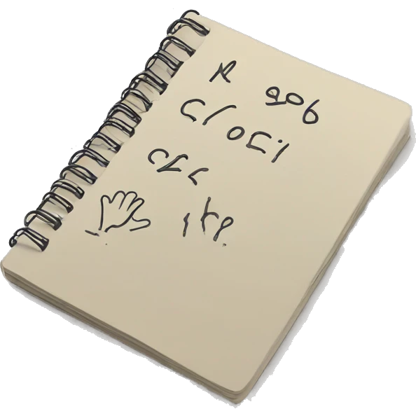 hand writing in a notebook emoji
