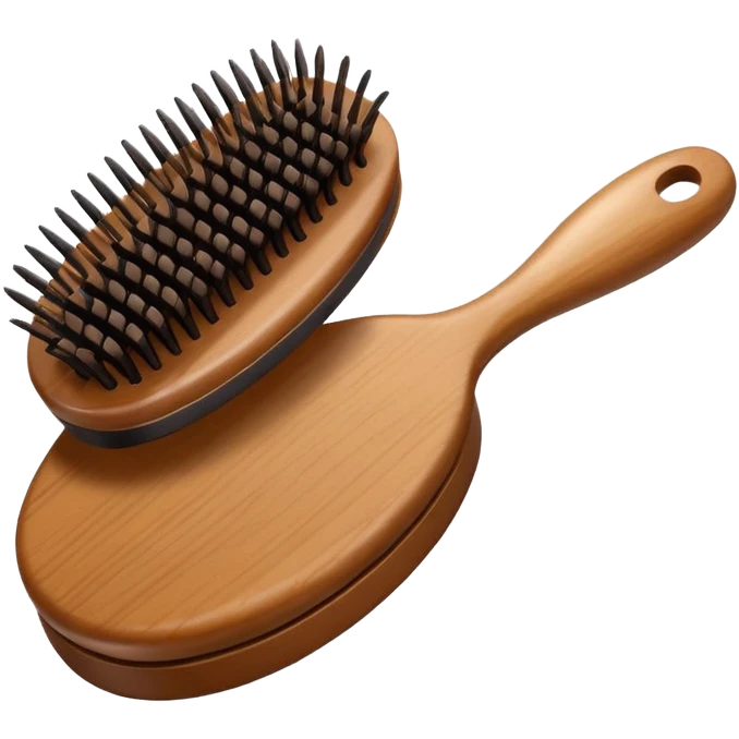 brown hairbrush, Samsung emoji style, simple and clear emoji