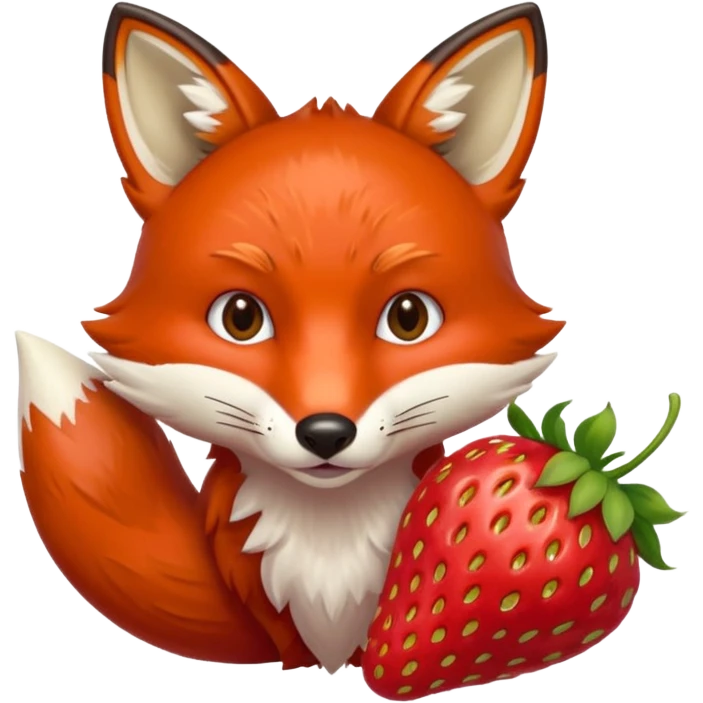 fox eating strawberries emoji