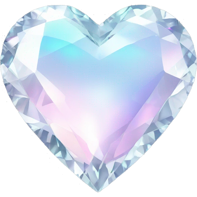 Pastel White iridescent diamond heart emoji