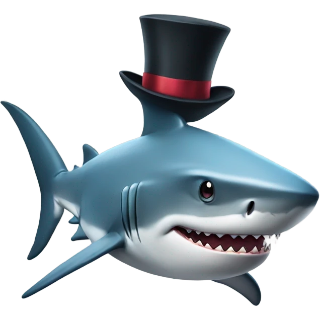 shark with tophat emoji