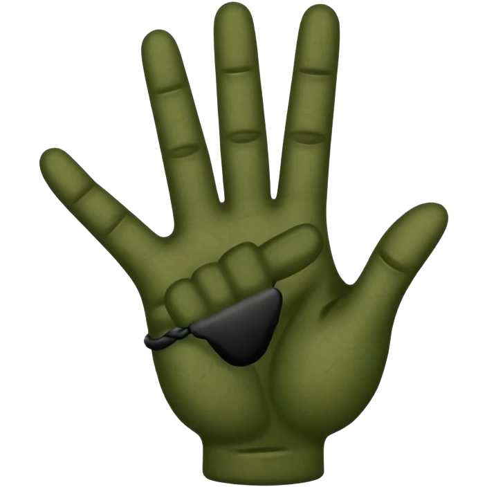 rock n roll hand sign in dark green color emoji