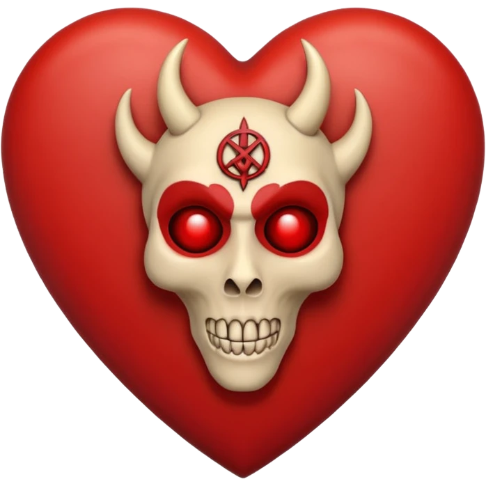 beige heart satanic emoji