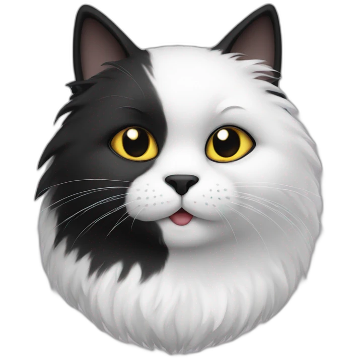 A black cat with white fur on its chest emoji