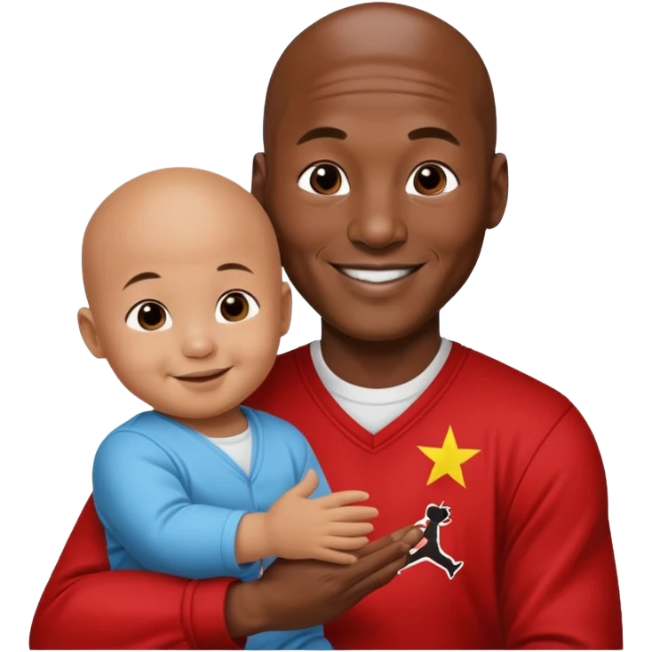 Michael Jordan shaking hands with a Chinese baby emoji