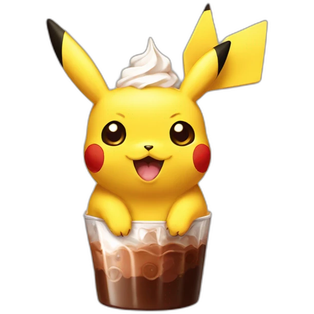 Pikachu drink chocolate emoji