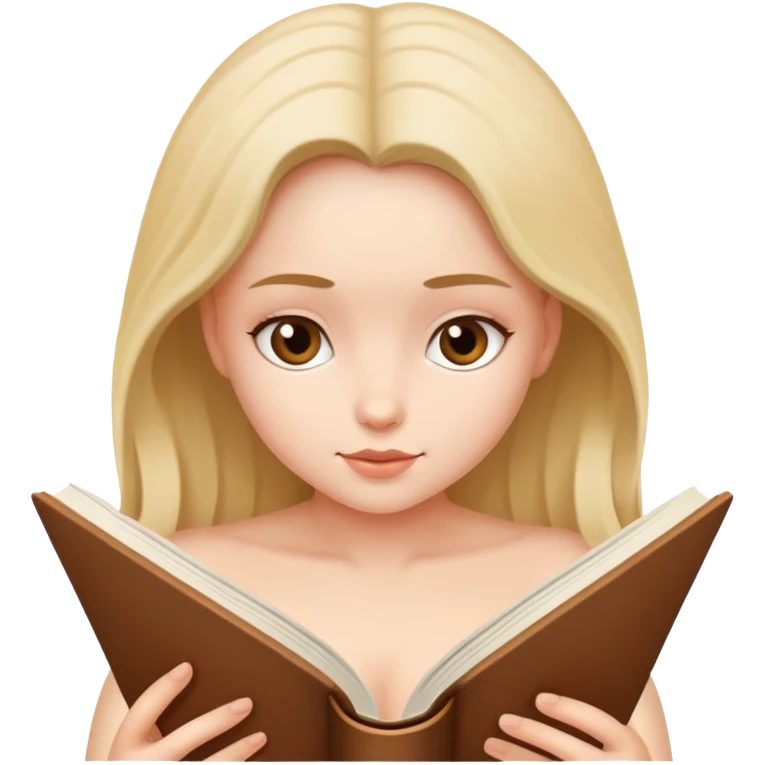 nude girl is reading book emoji