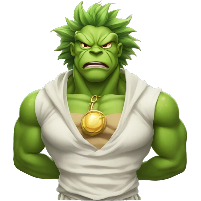 frog dressed as broly emoji