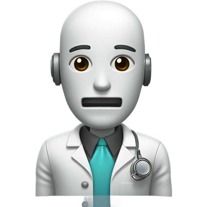 It has a half-robot appearance and a half-doctor appearance. emoji