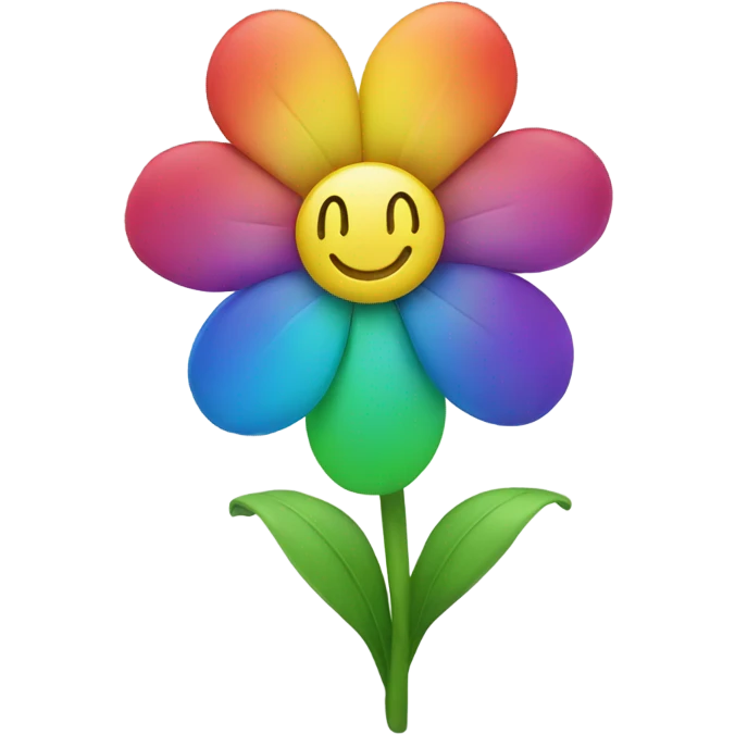 Rainbow flower who smile emoji