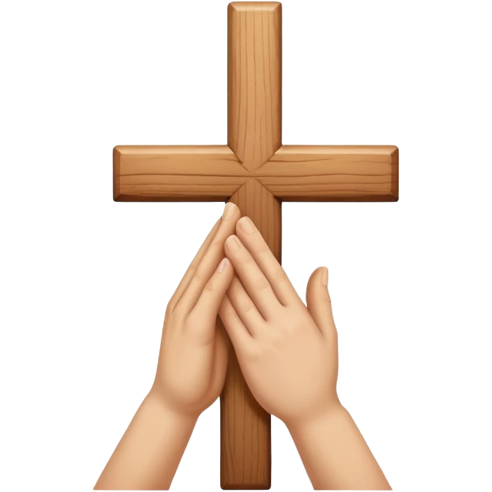 Praying hands with cross emoji