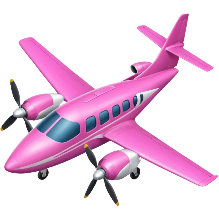 simple tiny pink turboprop aircraft emoji