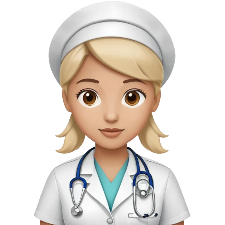 nurse in a medical uniform with a stethoscope emoji