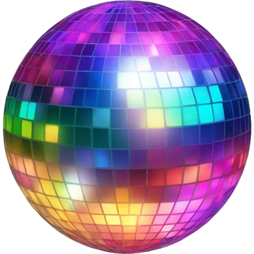 little minimalistic multicolor disco ball emoji