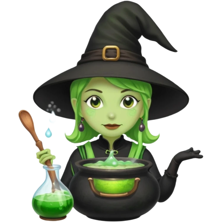 green witch cooking potion emoji
