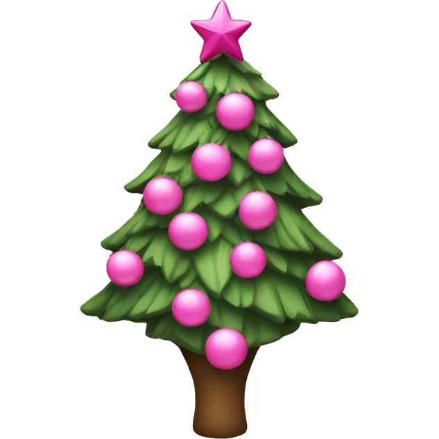 Christmas tree with Pink emoji