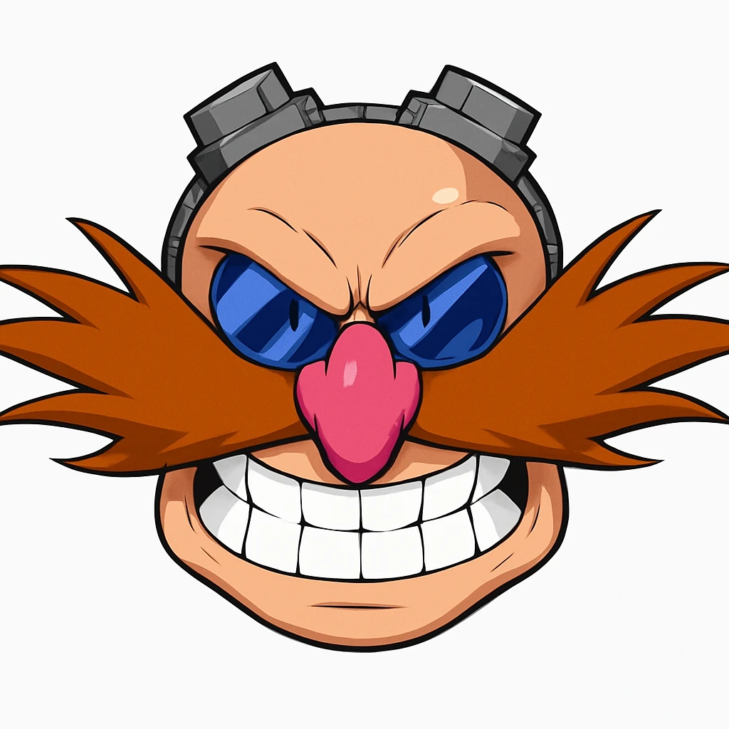 Keep the picture quality and style exactly the same. Make the eyes and mouth a bit scarier with subtle, slightly creepy changes—such as a more intense stare and a hint of a mischievous grin. No other changes. emoji