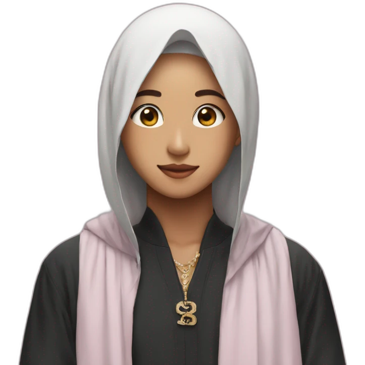 V from BTS with a Muslim girl emoji