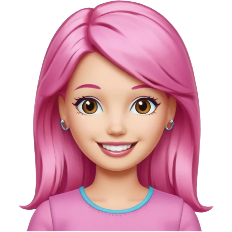 Barbie with pink hair emoji