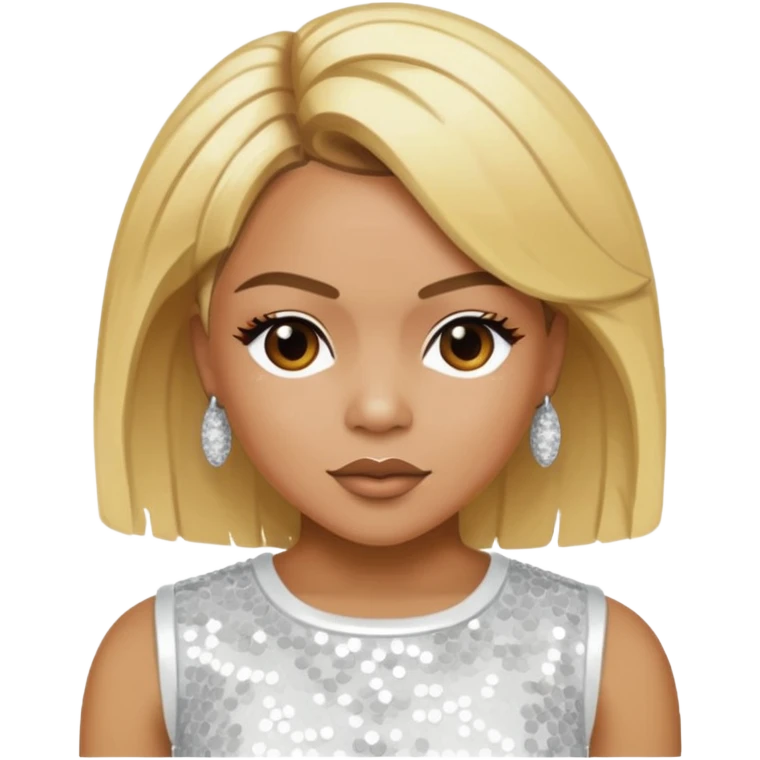 T-Boz from TLC with blonde hair, white sequin outfit emoji
