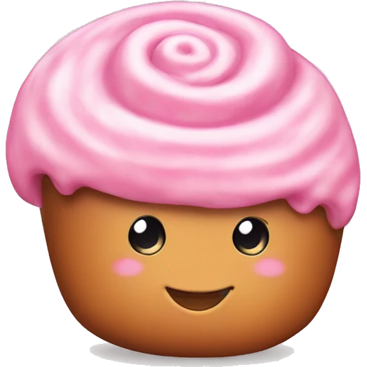 Pink cinnamon bun with frosting emoji