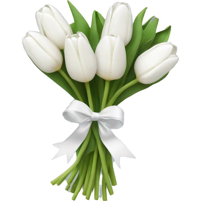 white tulip bouquet  emoji