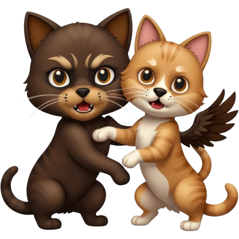 cat fight with dog emoji