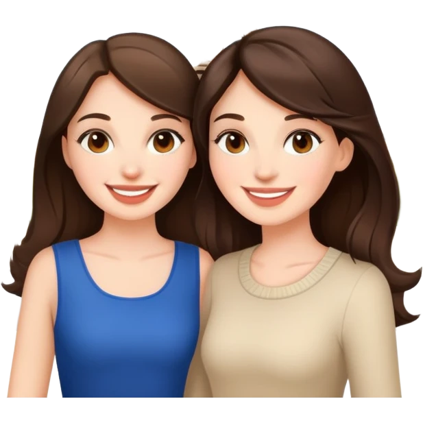 two brunette bestfriends going to Paris emoji