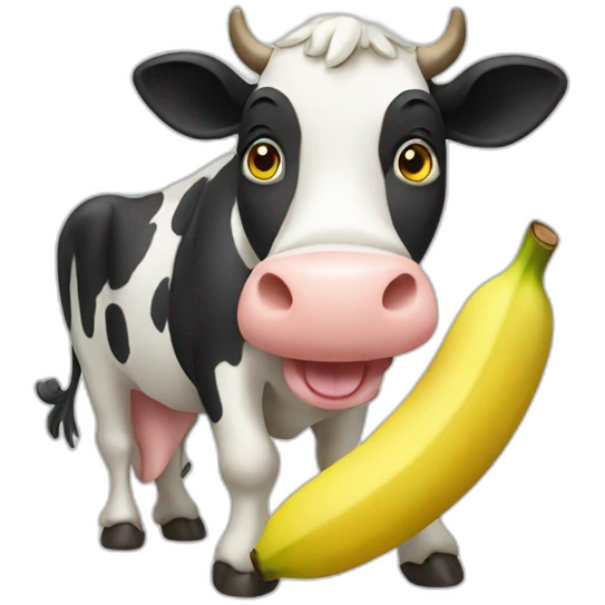cow eating banana  emoji