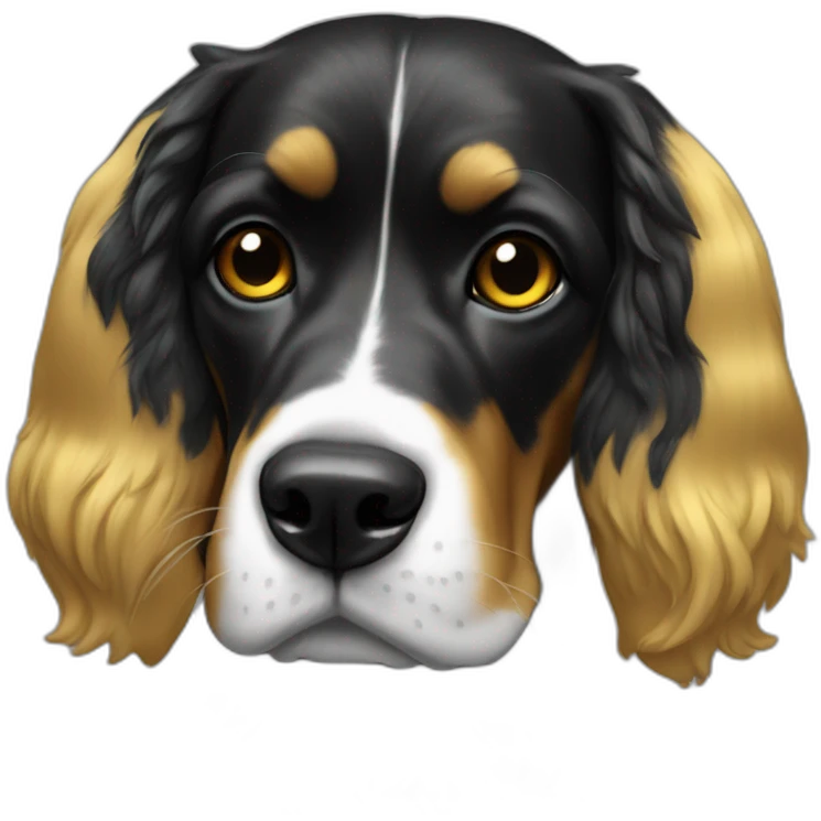Black and gold cocker emoji
